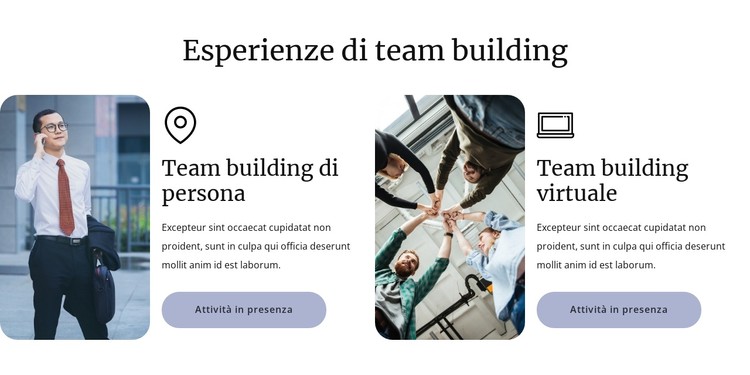 Esperienze di team building Modello CSS