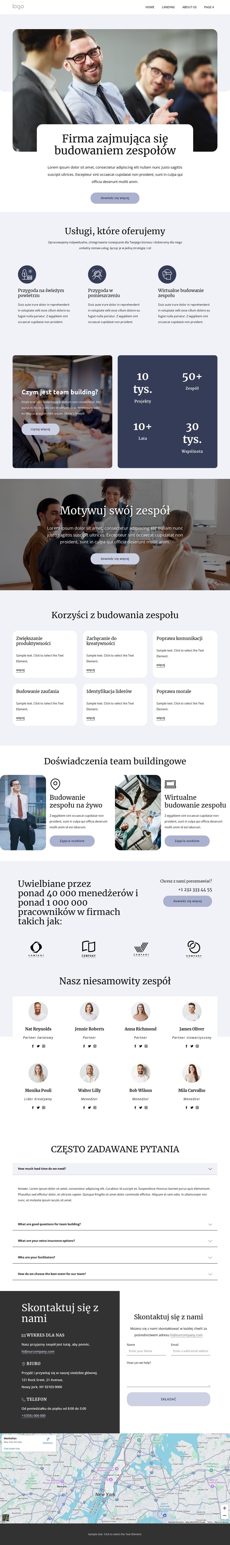 Rozwiązania team buildingowe Motyw WordPress