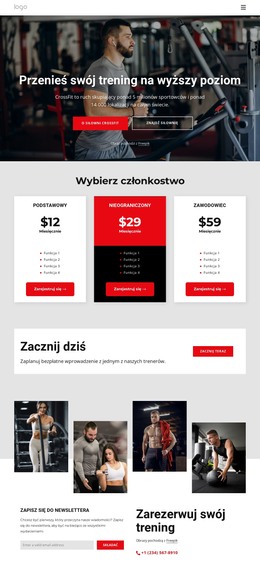 Dołączenie Do Klubu Sportowego Szablon HTML