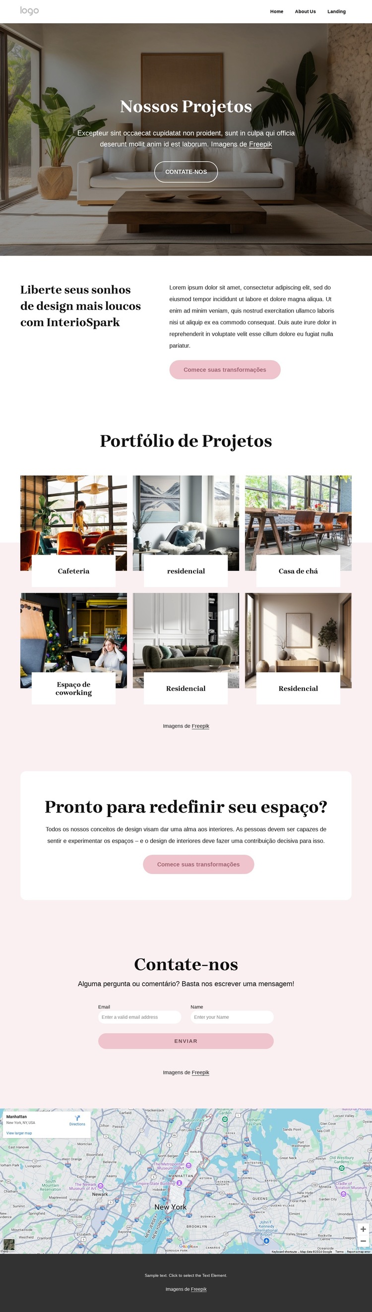 Espaços que nutrem a alma Modelo de site