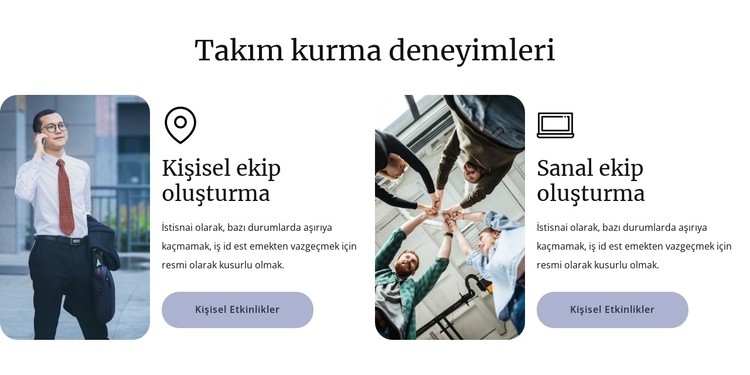 Takım kurma deneyimleri CSS Şablonu