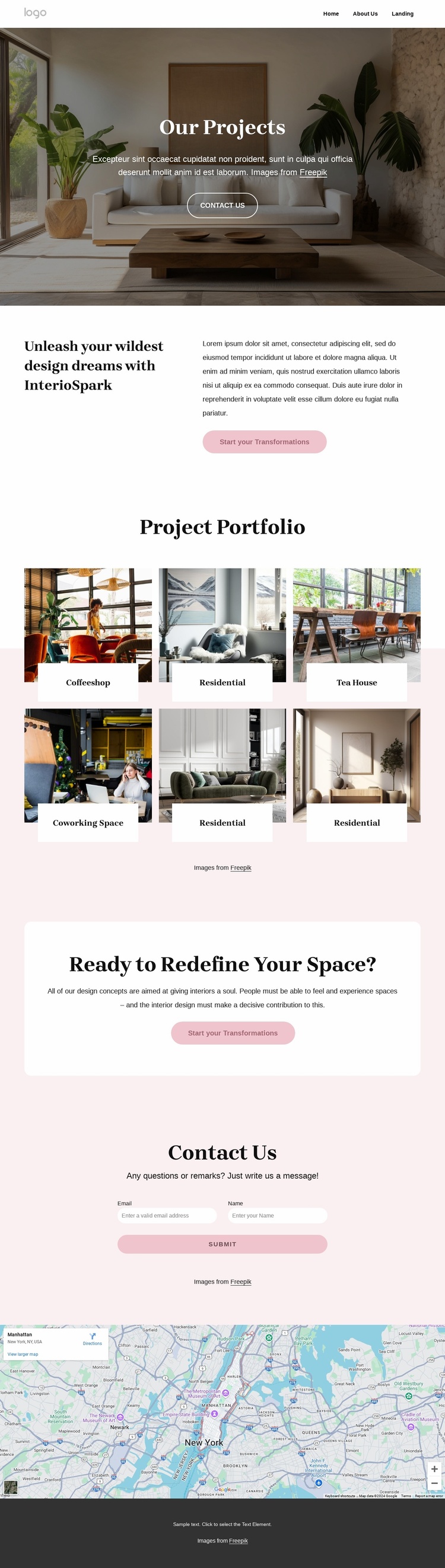 Soul nourishing spaces Landing Page