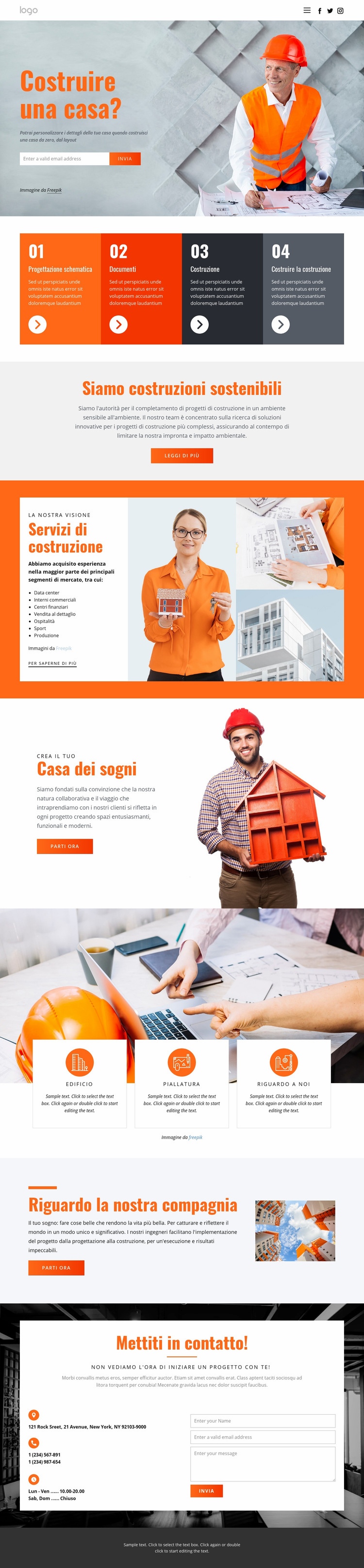 Architettura della casa innovativa Costruttore di siti web HTML