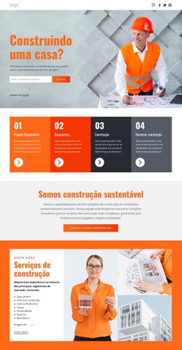 Arquitetura De Casa Inovadora - Modelo HTML5 Responsivo