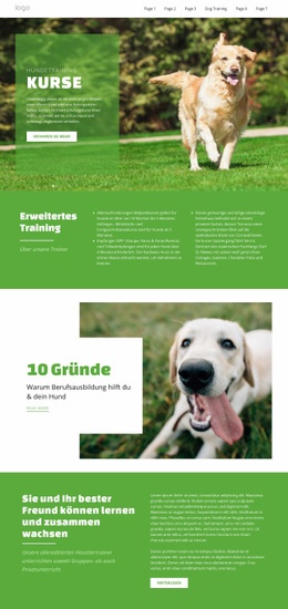 Schulungen Für Haustiere - Website-Modell Für Jedes Gerät