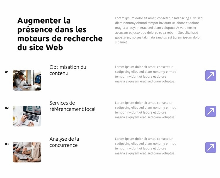 Optimiser pour un meilleur classement Modèles de constructeur de sites Web