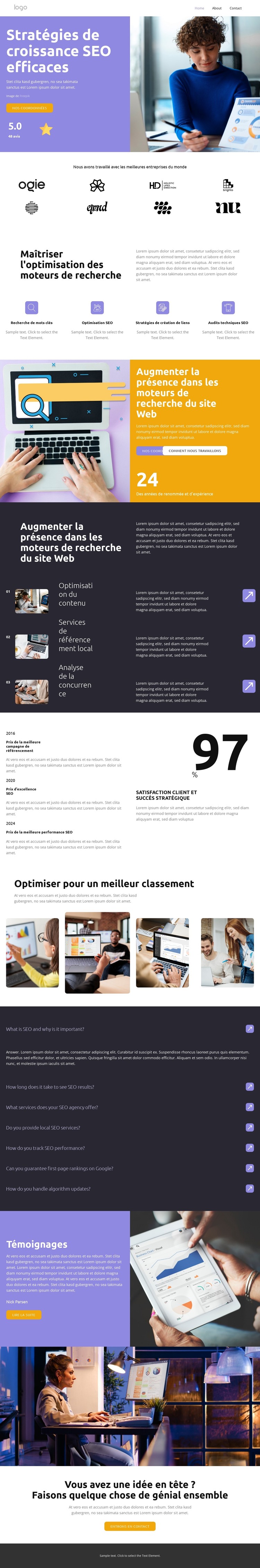 Satisfaction client Modèle HTML