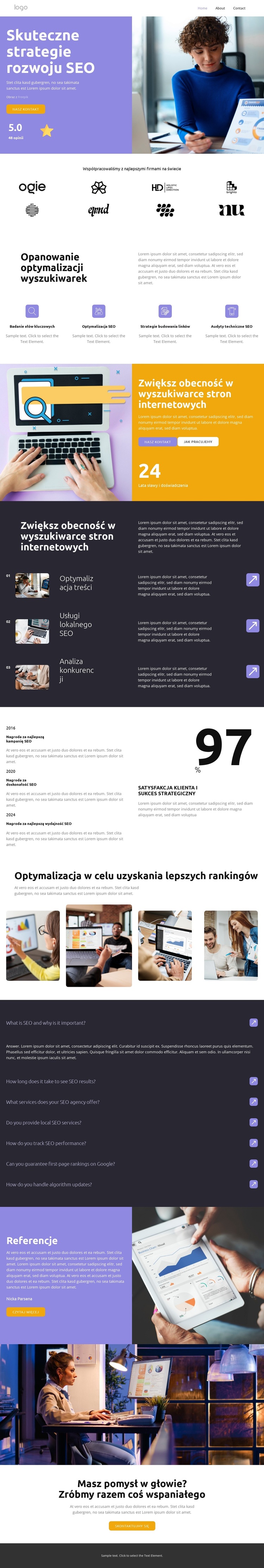 Satysfakcja klienta Motyw WordPress