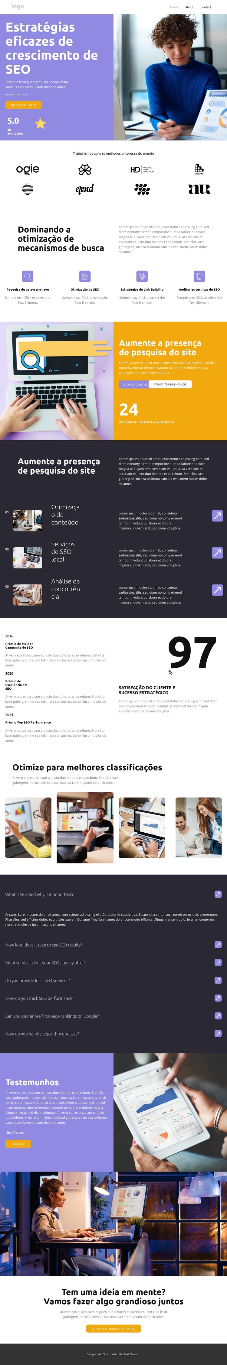 Satisfação do cliente Template CSS