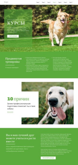Премиум-Шаблон HTML5 Для Курсы Обучения Домашних Животных