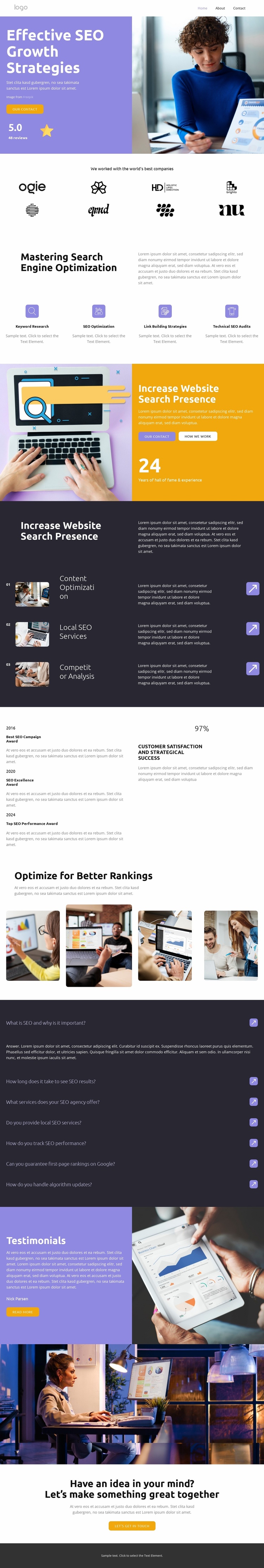 Customer satisfaction Landing Page