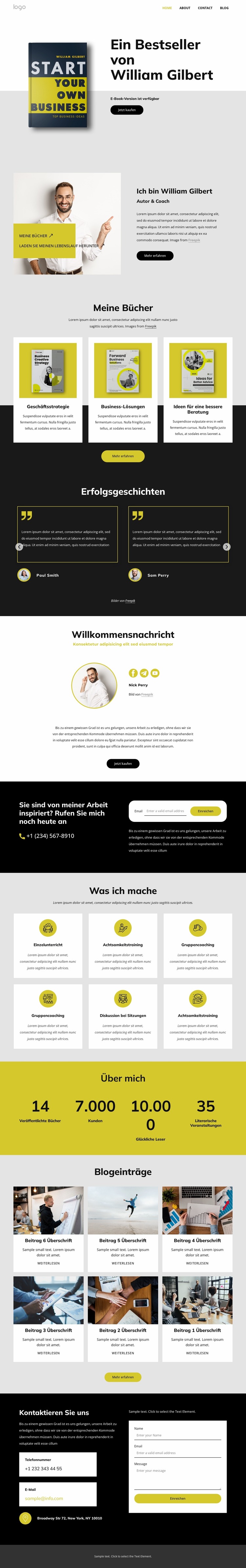 Autor und Businesscoach Joomla Vorlage