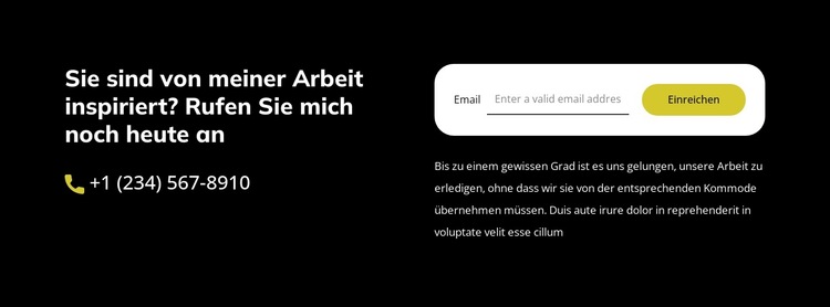 Anmeldeformular und Kontakte Website-Vorlage