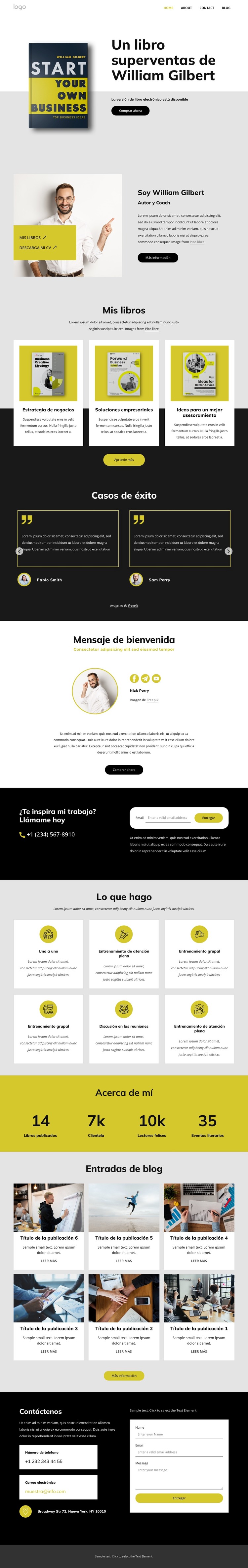 Escritor y coach empresarial Plantilla HTML