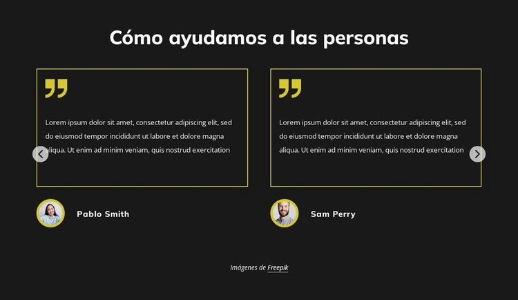 Testimonios de clientes Plantilla de sitio web