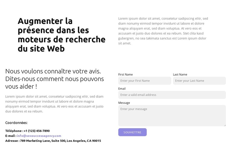 Croissance du trafic organique Modèle HTML