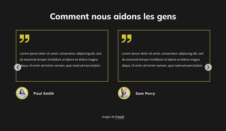 Témoignages de clients Thème WordPress