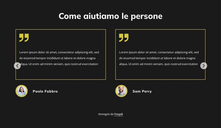 Testimonianze dei clienti Modello CSS