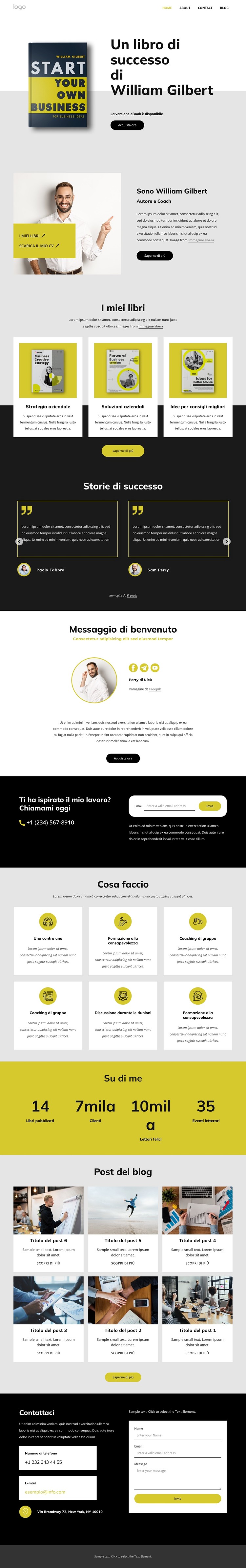 Scrittore e business coach Modello CSS