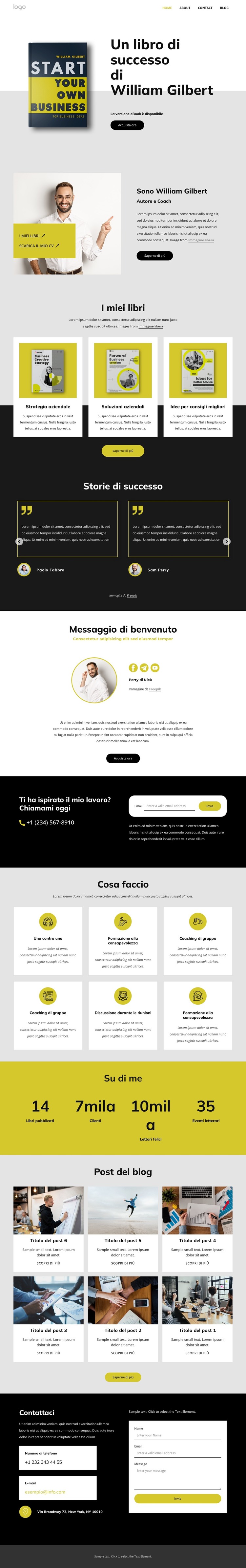 Scrittore e business coach Modello HTML