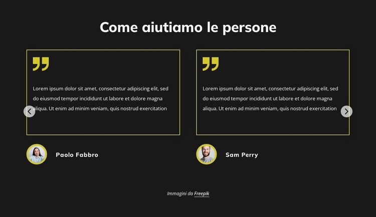 Testimonianze dei clienti Modello di sito Web