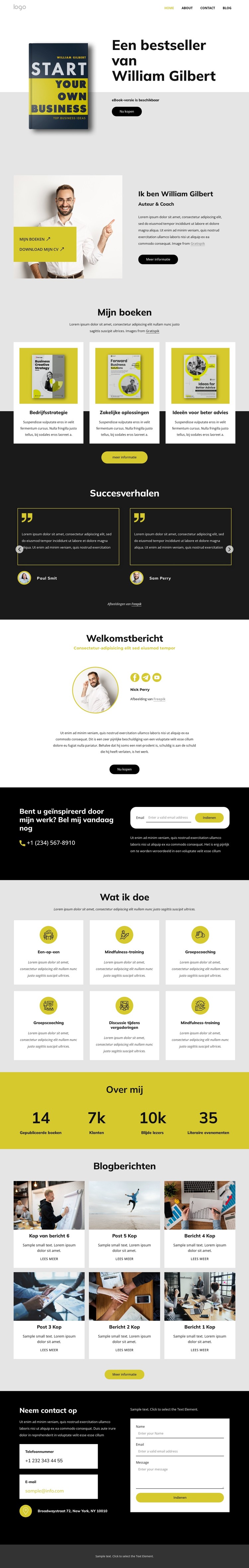 Schrijver en businesscoach CSS-sjabloon