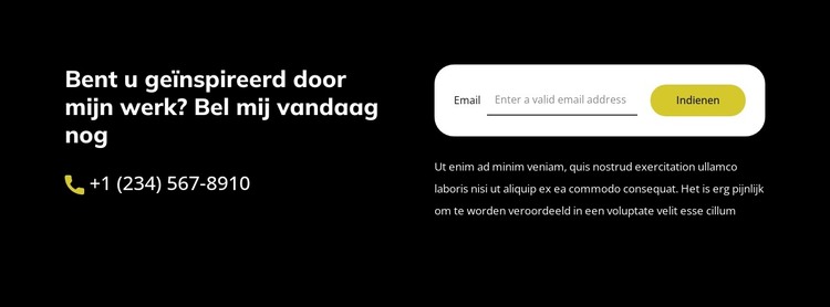 Inschrijfformulier en contactgegevens HTML-sjabloon