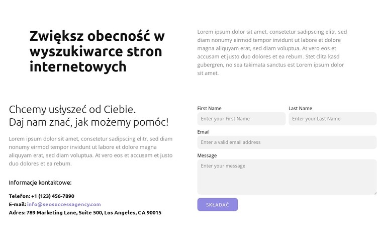 Wzrost ruchu organicznego Szablon CSS