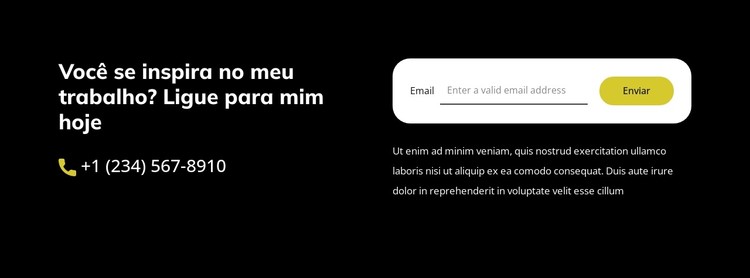 Formulário de inscrição e contatos Template CSS