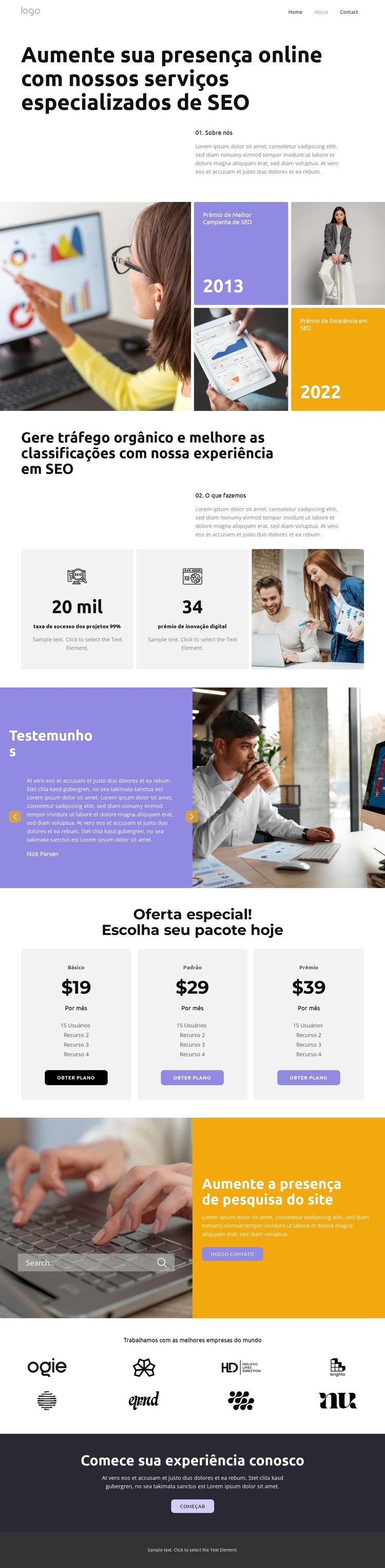 Aumente a presença online Template CSS