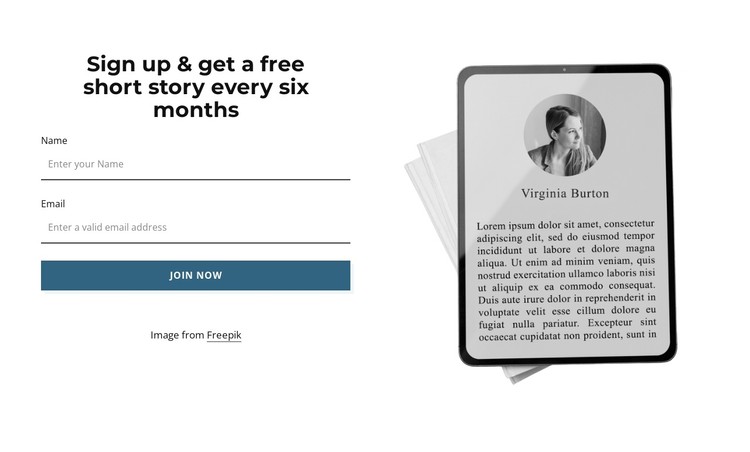 Get free short stories CSS Template