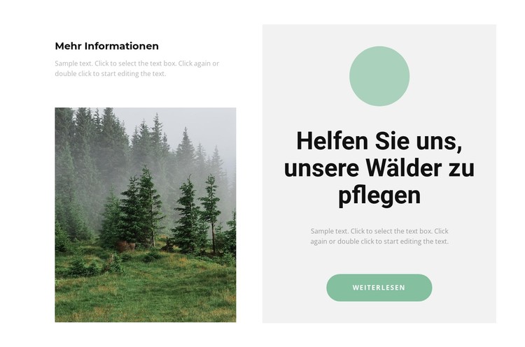 Kümmere dich um den Wald CSS-Vorlage