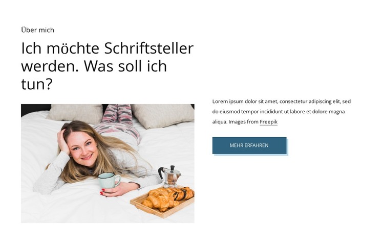 Schriftsteller und Autor HTML-Vorlage