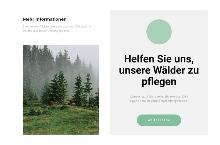 Kümmere dich um den Wald Website Builder-Vorlagen