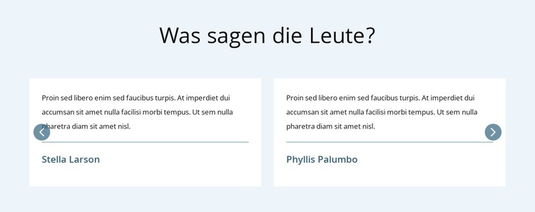 Was die Leute sagen Website-Vorlage