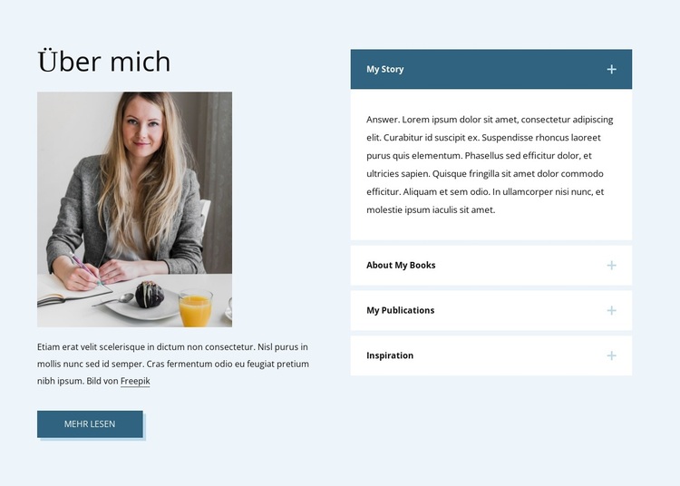 Über mich und meine Veröffentlichungen WordPress-Theme