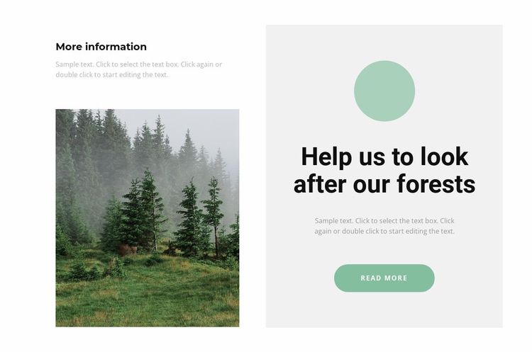 Care for the forest Elementor Template Alternative