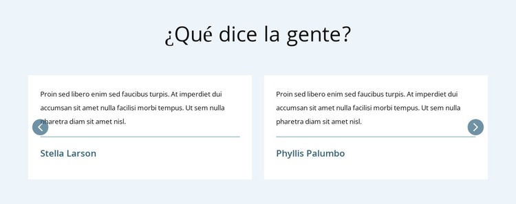 Lo que dice la gente Plantilla HTML