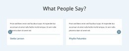 Homepage Design For What People Say