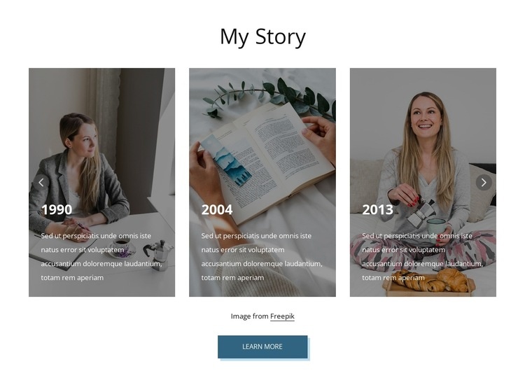 My story Homepage Design