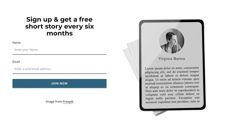 Get free short stories Homepage Design