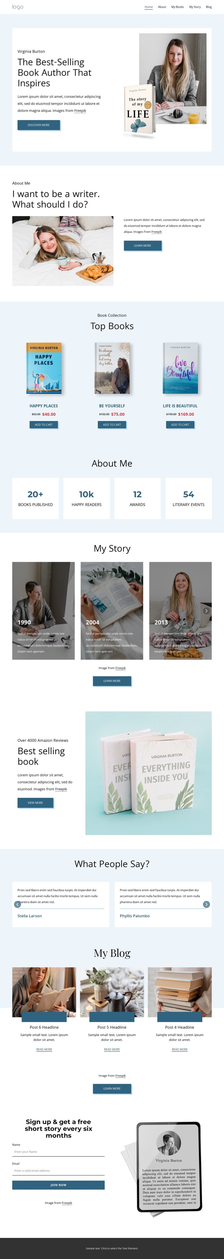 Award-winning writer HTML Template