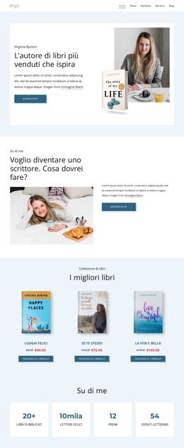 Scrittore Pluripremiato - Layout Del Sito Web HTML