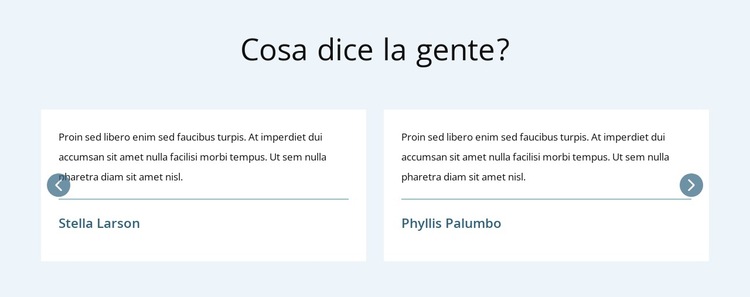 Cosa dice la gente Modello di sito Web