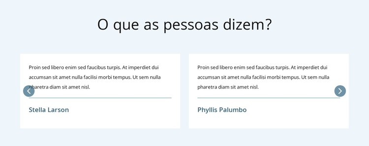 O que as pessoas dizem Template CSS