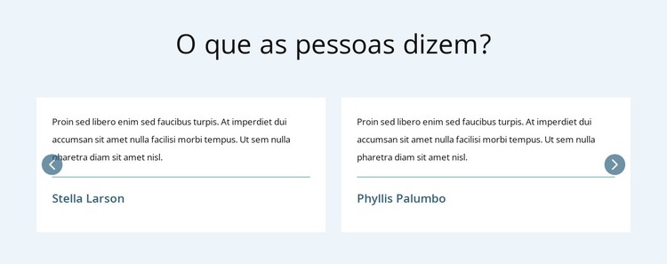 O que as pessoas dizem Modelo HTML