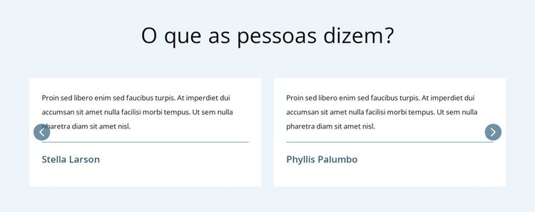 O que as pessoas dizem Modelo de site