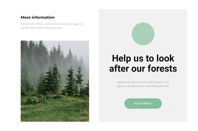 Ta hand om skogen Html webbplatsbyggare