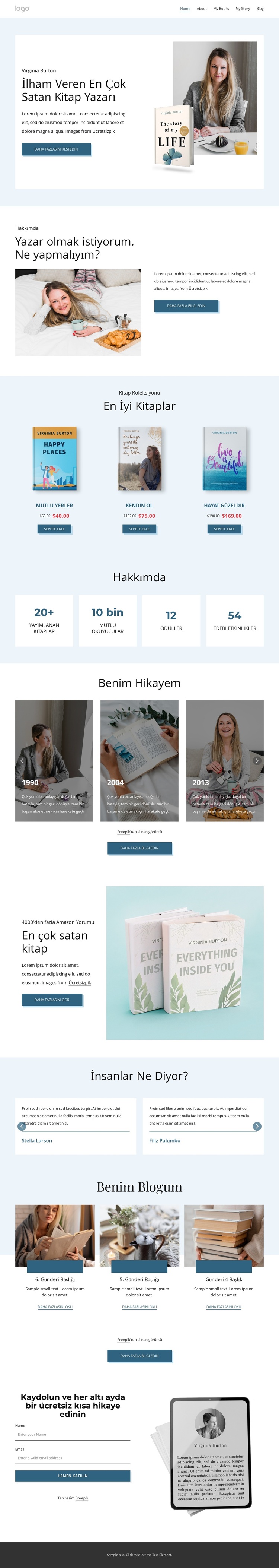 Ödüllü yazar WordPress Teması