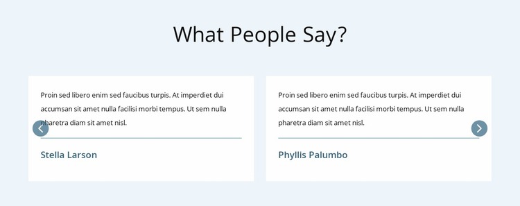 What people say Website Mockup